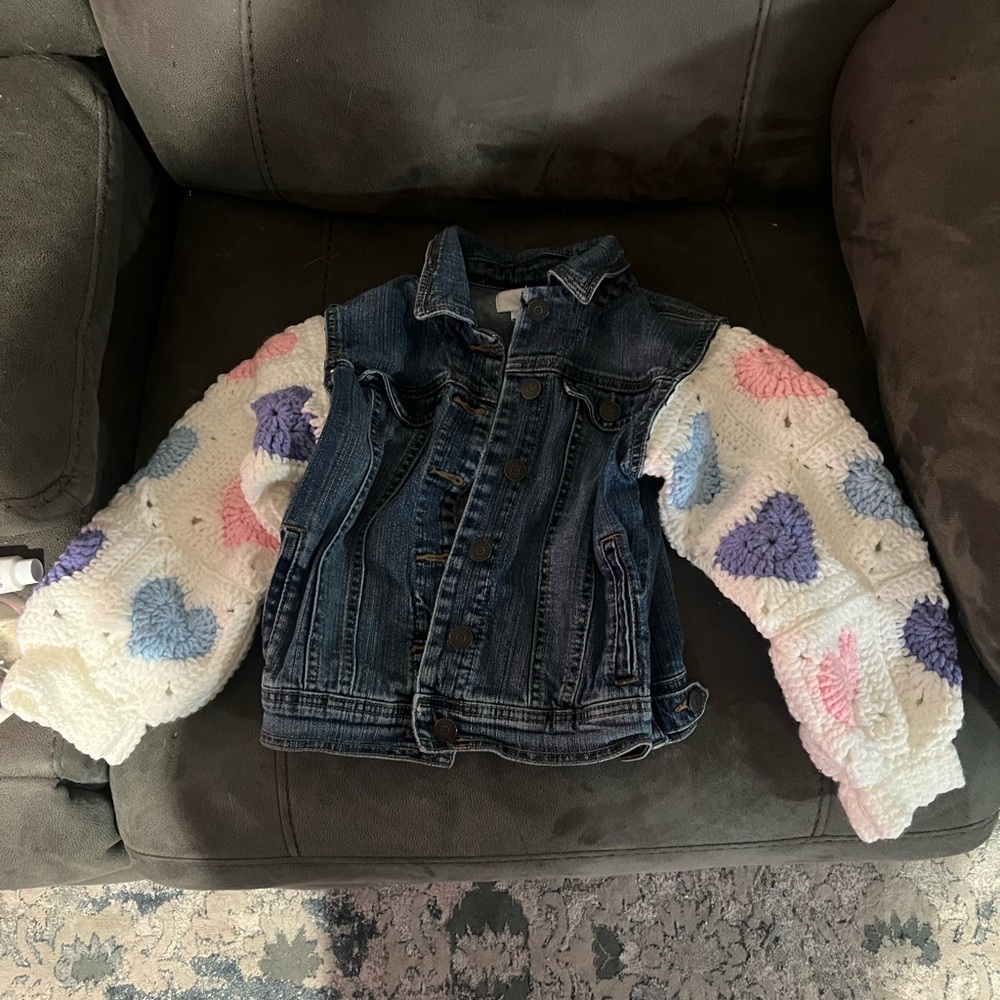 Upcycled Kids Old Navy Denim Jacket – Valentine’s Edition